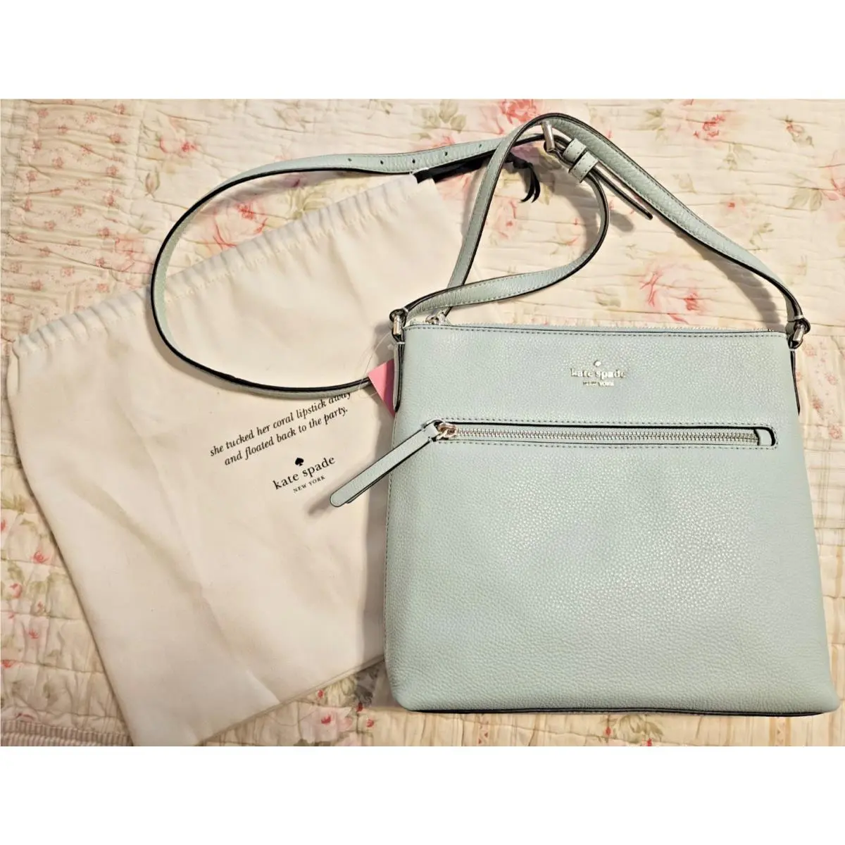Kate Spade Crossbody Purse Handbag Mint Green Teal Spring Meadow New W/tags