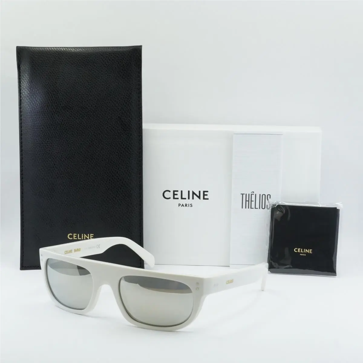 CL40101I 21C White/gray Mirrored 56-20-140 Sunglasses by Celine