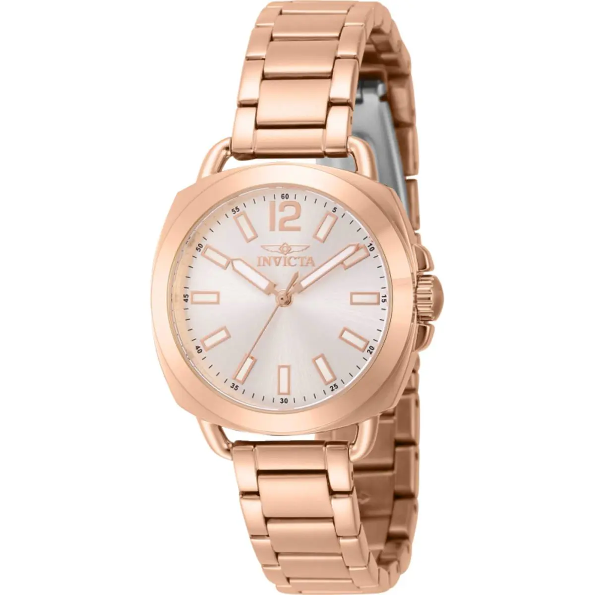 Invicta Women`s Watch Wildflower Silver Tone Dial Rose Gold Steel Bracelet 46347 - Dial: Silver, Band: Rose