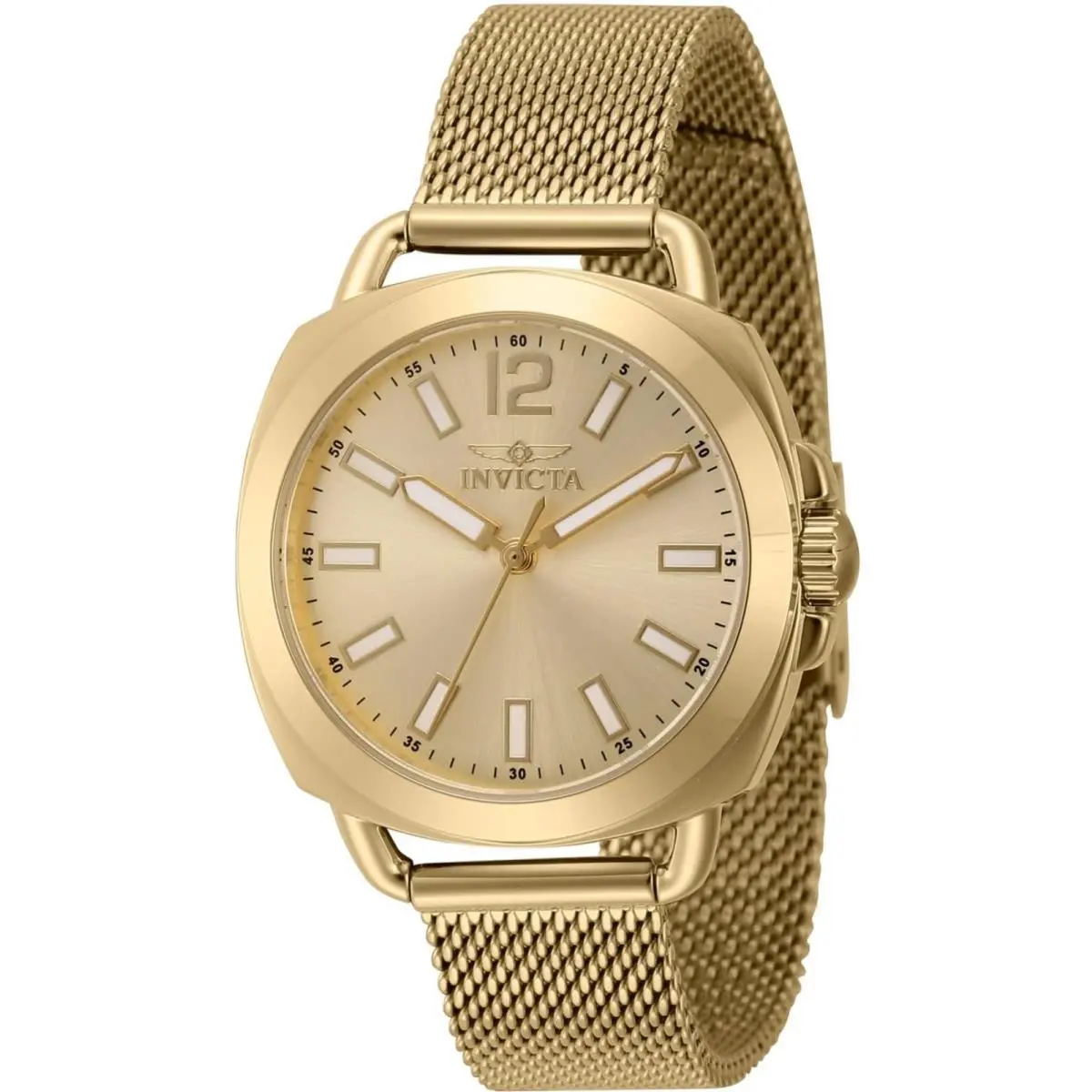 Women`s 46338 Wildflower Quartz 3 Hand Gold Dial Stainless Steel Watch by Invicta