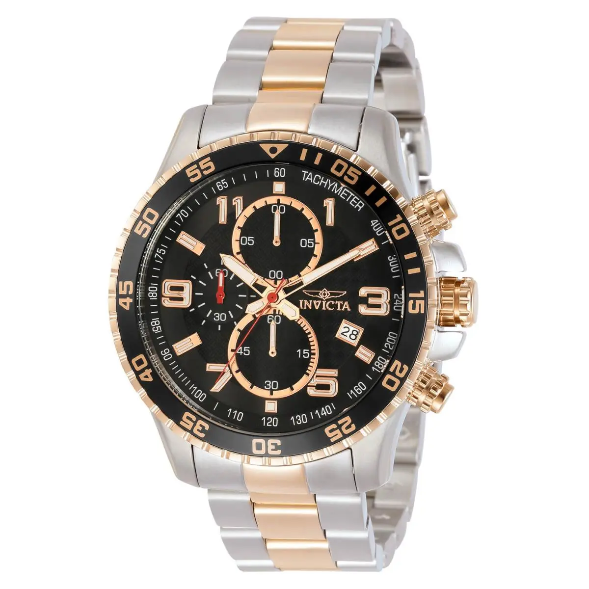Men`s Watch Specialty Quartz Chronograph Black Dial TT Bracelet 14877 by Invicta