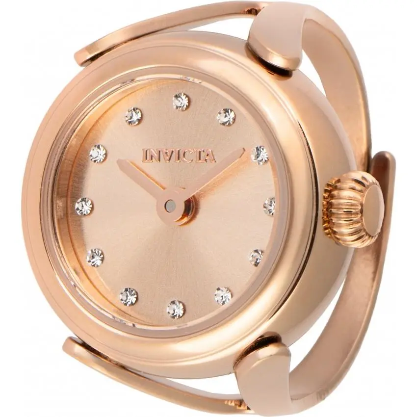 Invicta Mini Angel Quartz Crystal Rose Gold Dial Ladies Watch 48575