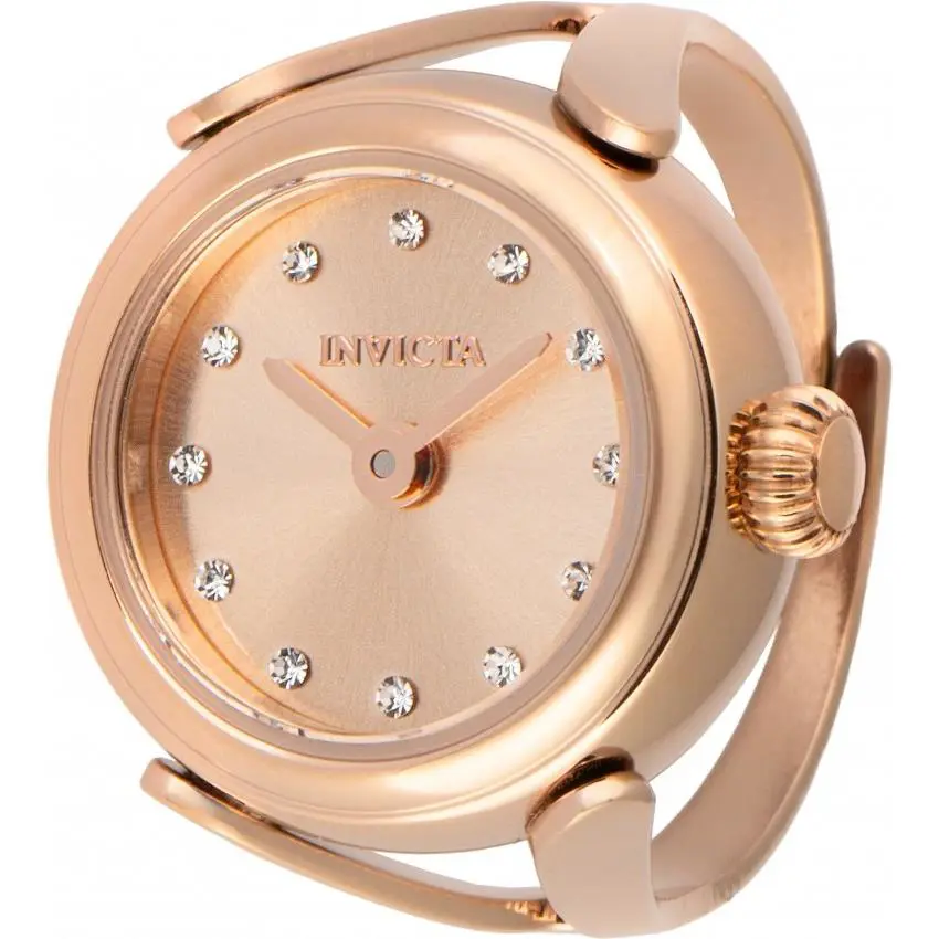 Invicta Mini Angel Quartz Crystal Rose Gold Dial Ladies Watch 48575