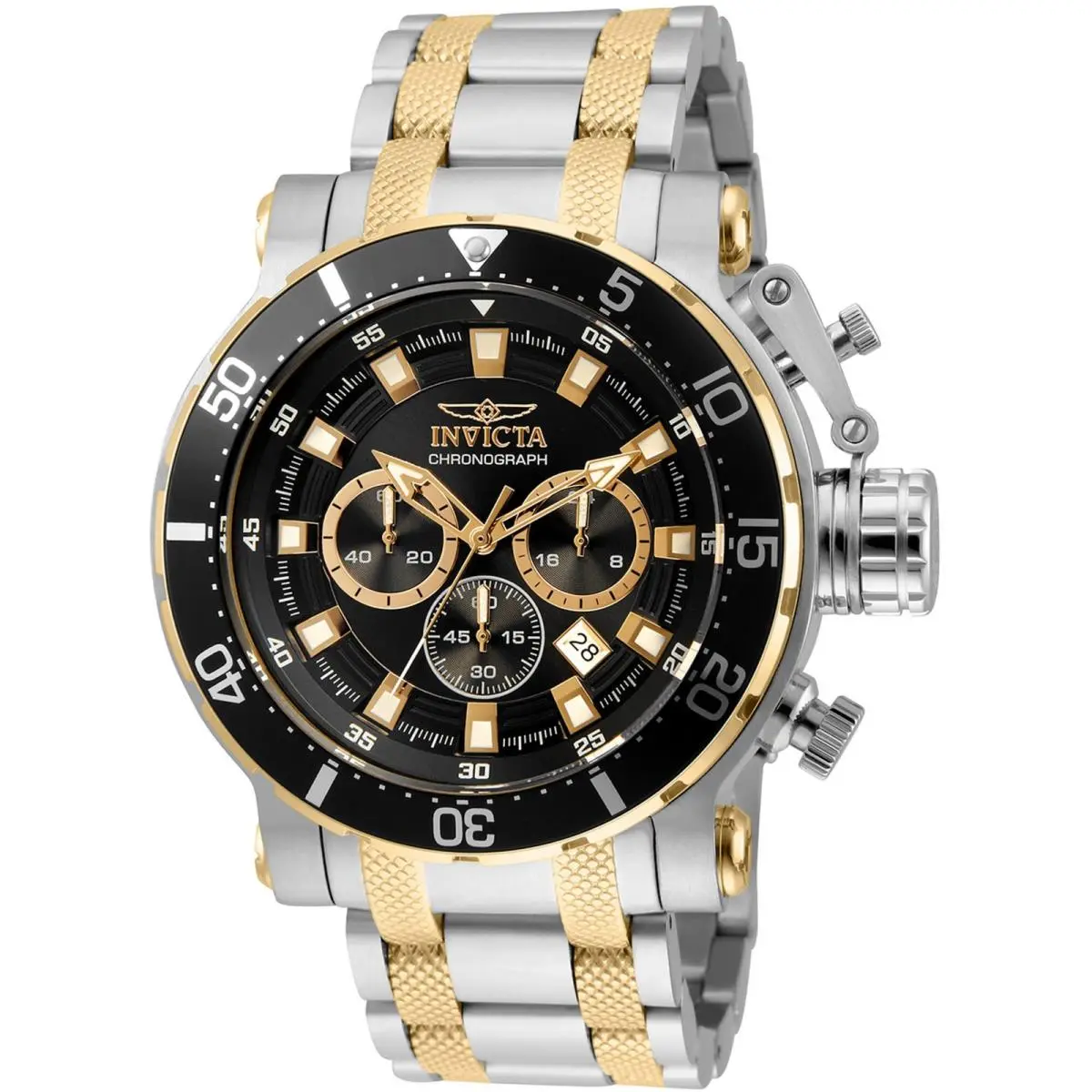 Invicta Men`s Watch Coalition Forces Chronograph Black and Gold Dial Steel 32712