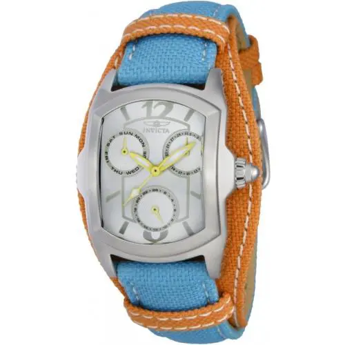 Invicta Inivicta 12272 Women’s Lupah Silver Dial Blue Orange Band Coture Dress Watch