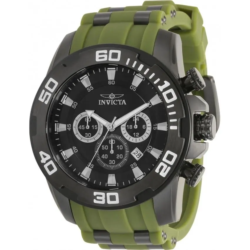 Invicta Pro Diver Scuba Chronograph Gmt Quartz Black Dial Men`s Watch 35399
