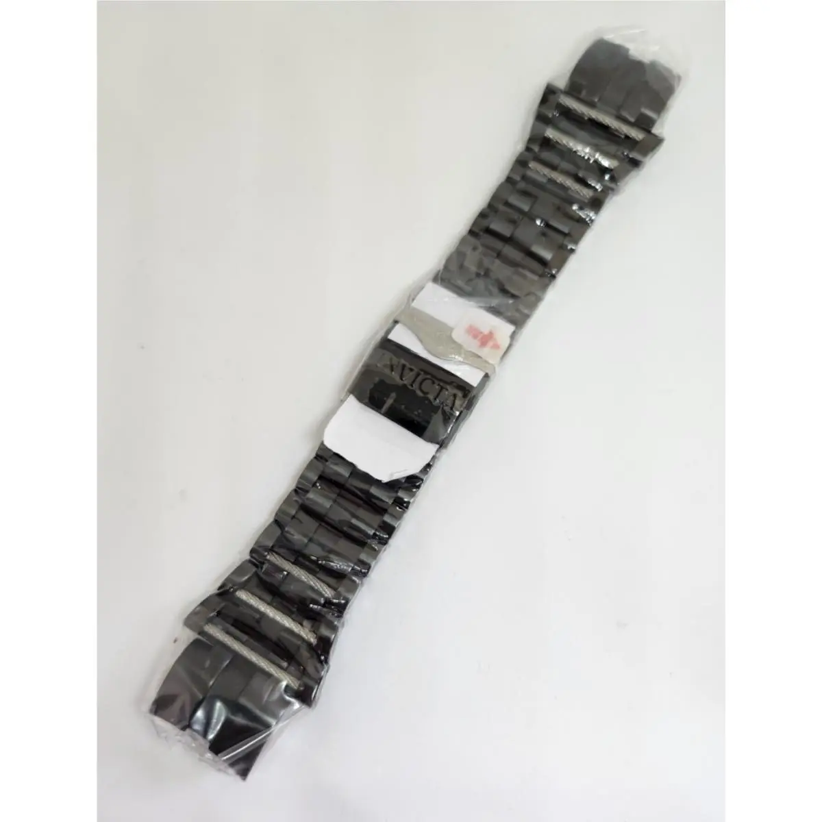 Invicta Zeus Bolt Black Plated Stainless Steel Silver Cables Bracelet