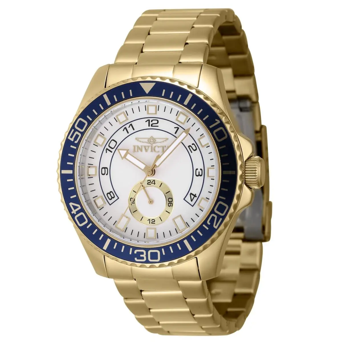 Invicta Pro Diver Men 44mm Stainless Steel Gold White Dial VH60 Quartz 47130