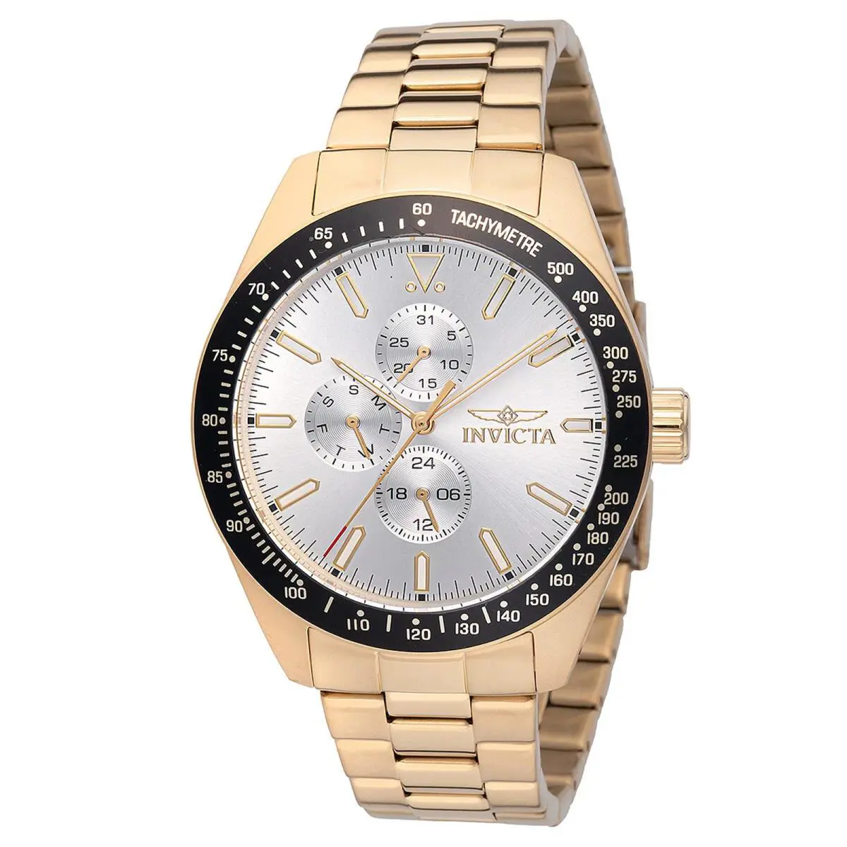 Invicta Aviator Storm Men`s Watch - Analog Display Japanese Quartz 45mm Gold