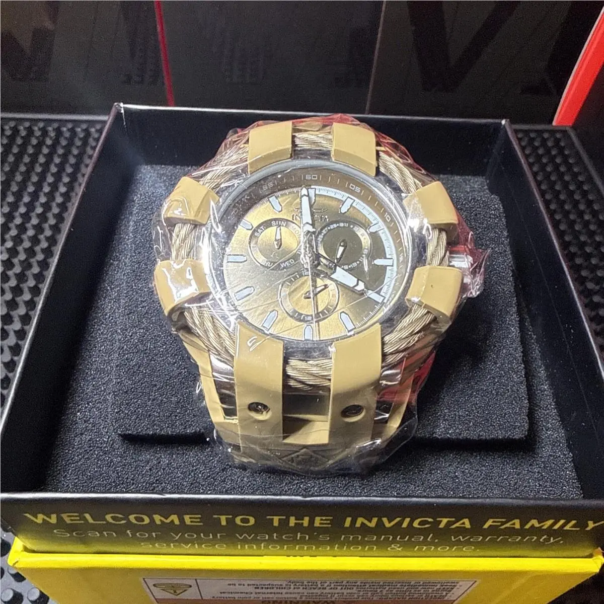 Invicta Men`s Bolt Shock 50mm Khaki Tone Silicone Band Watch 47838
