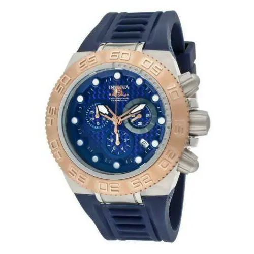 Invicta 10861 Subaqua Sport Chronograph Polyurethane Strap Mid-size Quartz Watch - Dial: Blue, Band: Blue