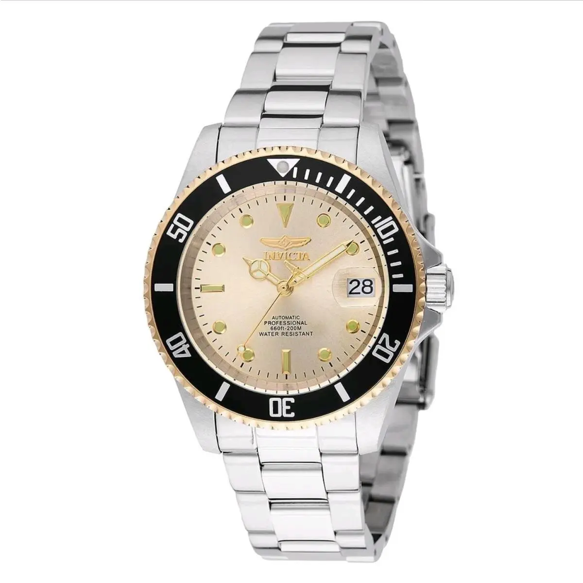 Invicta Pro Diver Aurivel Champagne Dial Silver Automatic Men`s Watch 49317 40mm