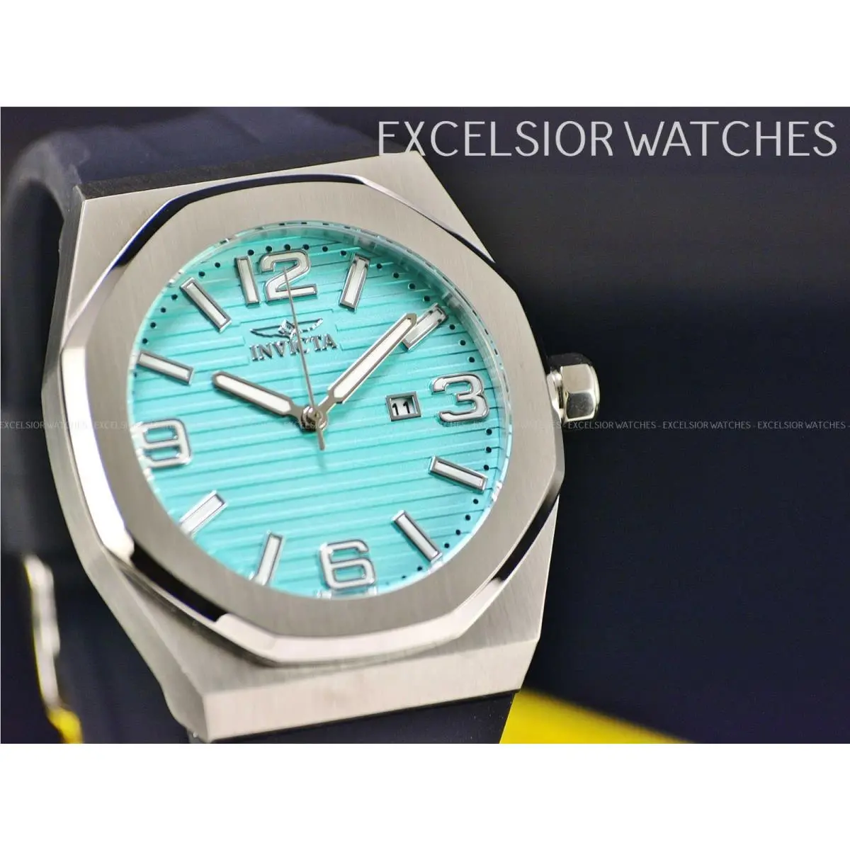 Invicta 48mm Men`s Huracan Torquoise Dial Quartz Stainless Steel Watch