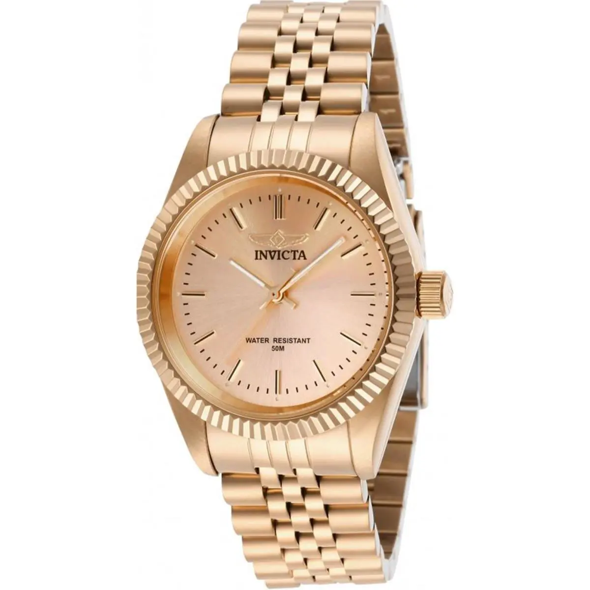 Invicta Lady 29417 Specialty Quartz 3 Hand Rose Gold Dial Watch - Dial: Rose, Band: Pink
