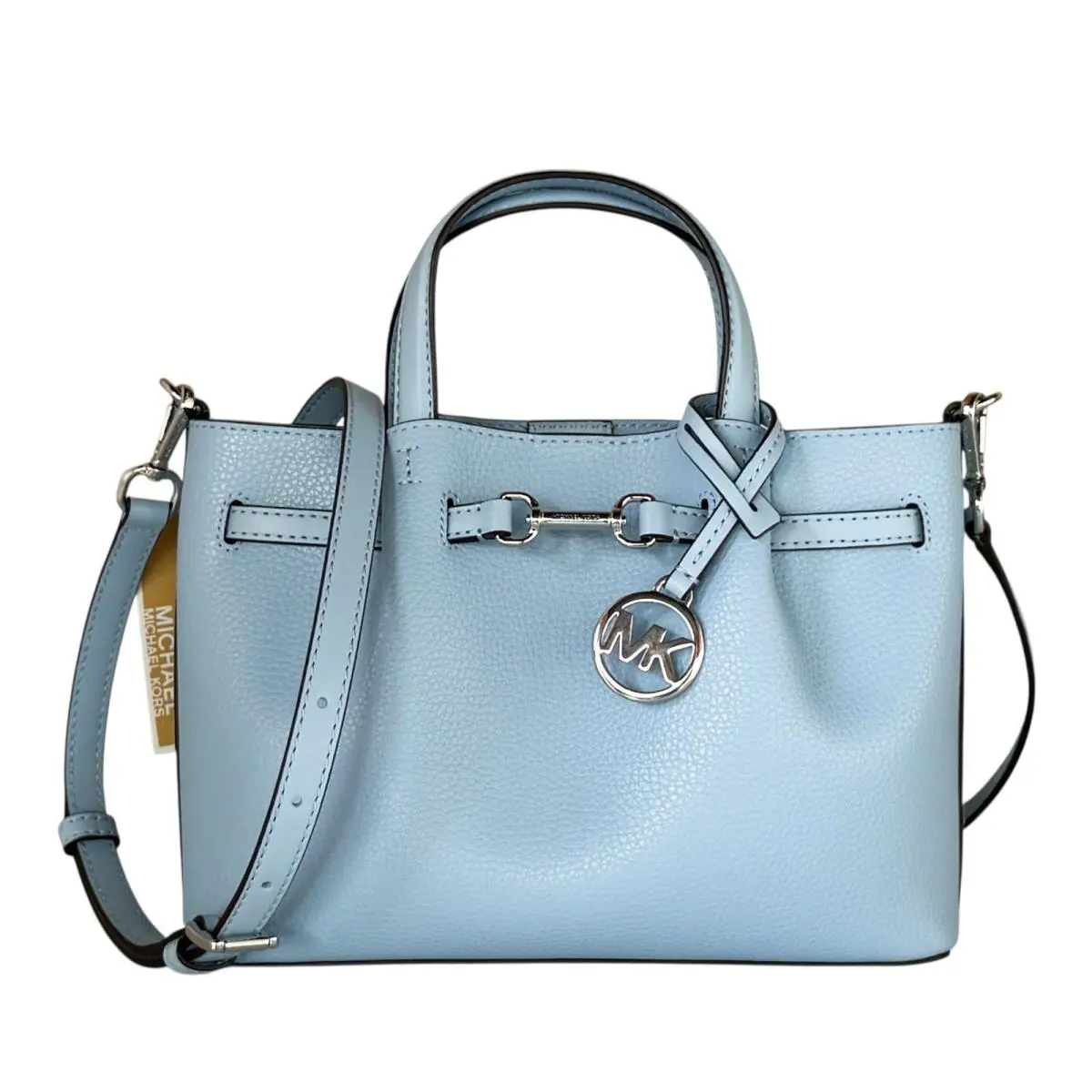Michael Kors Carson Small Satchel Shoulder Crossbody Bag Light Sky