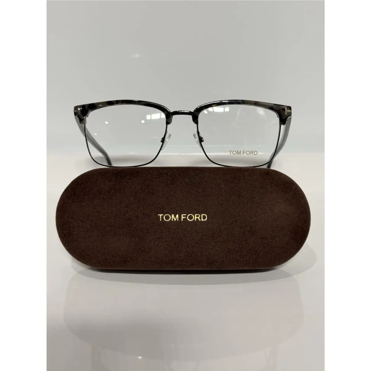Tom Ford TF5504 056 Black Camo. Square Unisex Eyeglasses 54mm