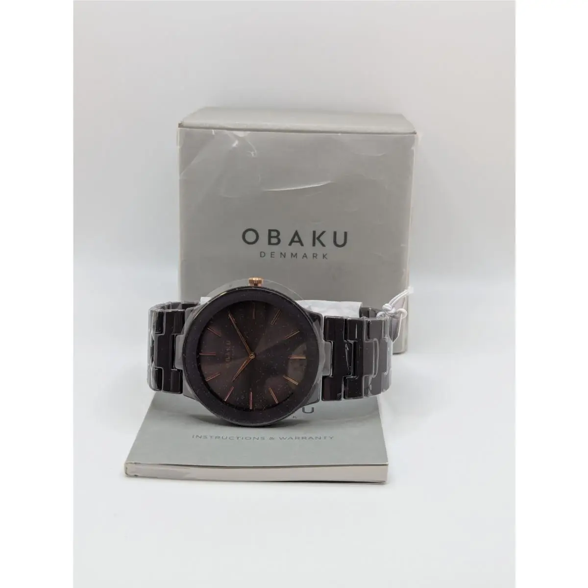 Obaku Denmark Mens Graphite Analog Quartz Casual Wristwatch V281GXJJCJ