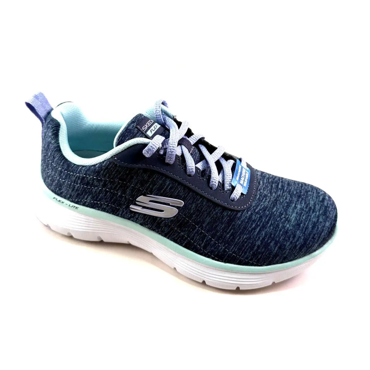 Skechers 150207 Navy/mint Air Cooled Memory Foam Lace Up Sneaker - Navy/Mint