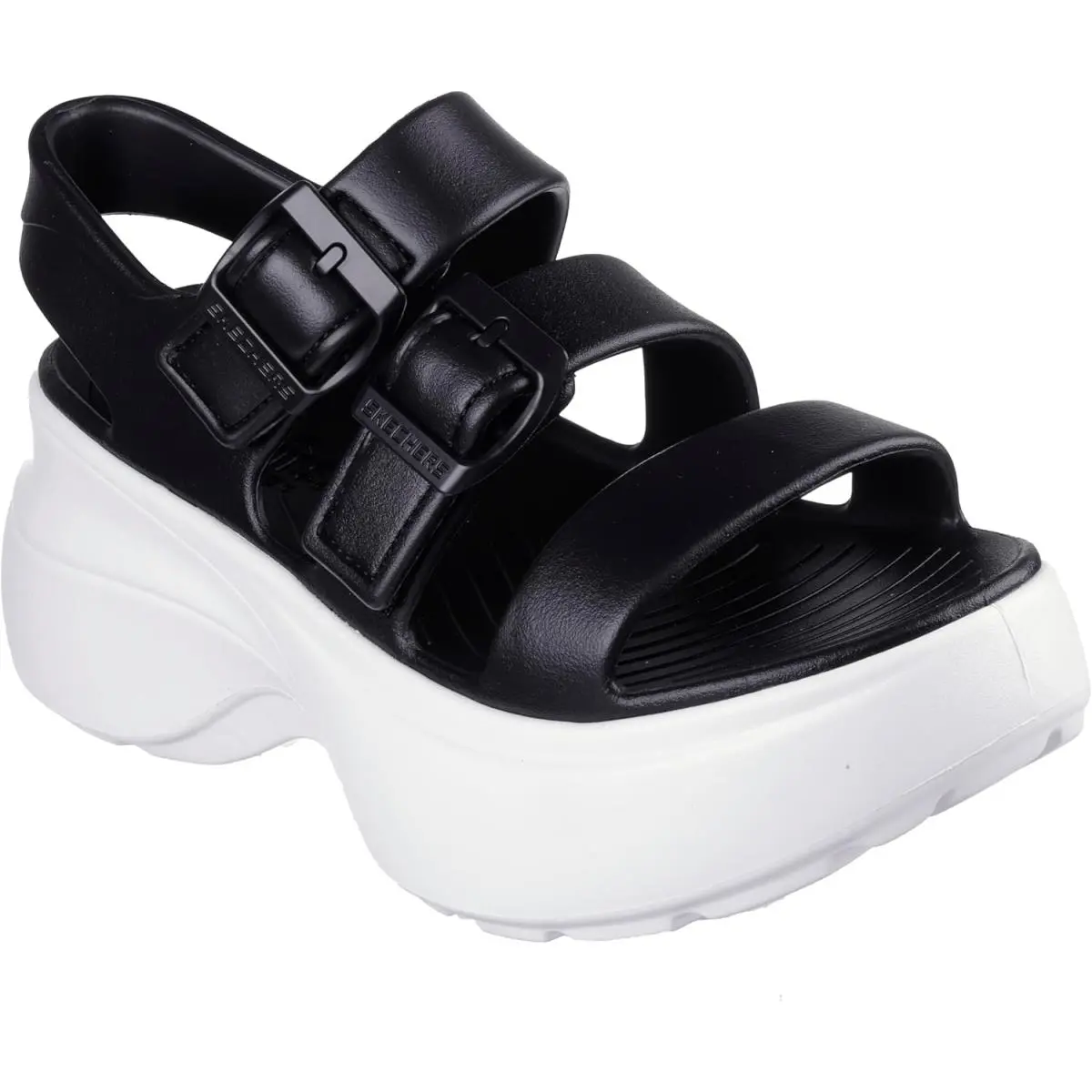 Skechers Women`s Quarter Strap Sandal - Black/White