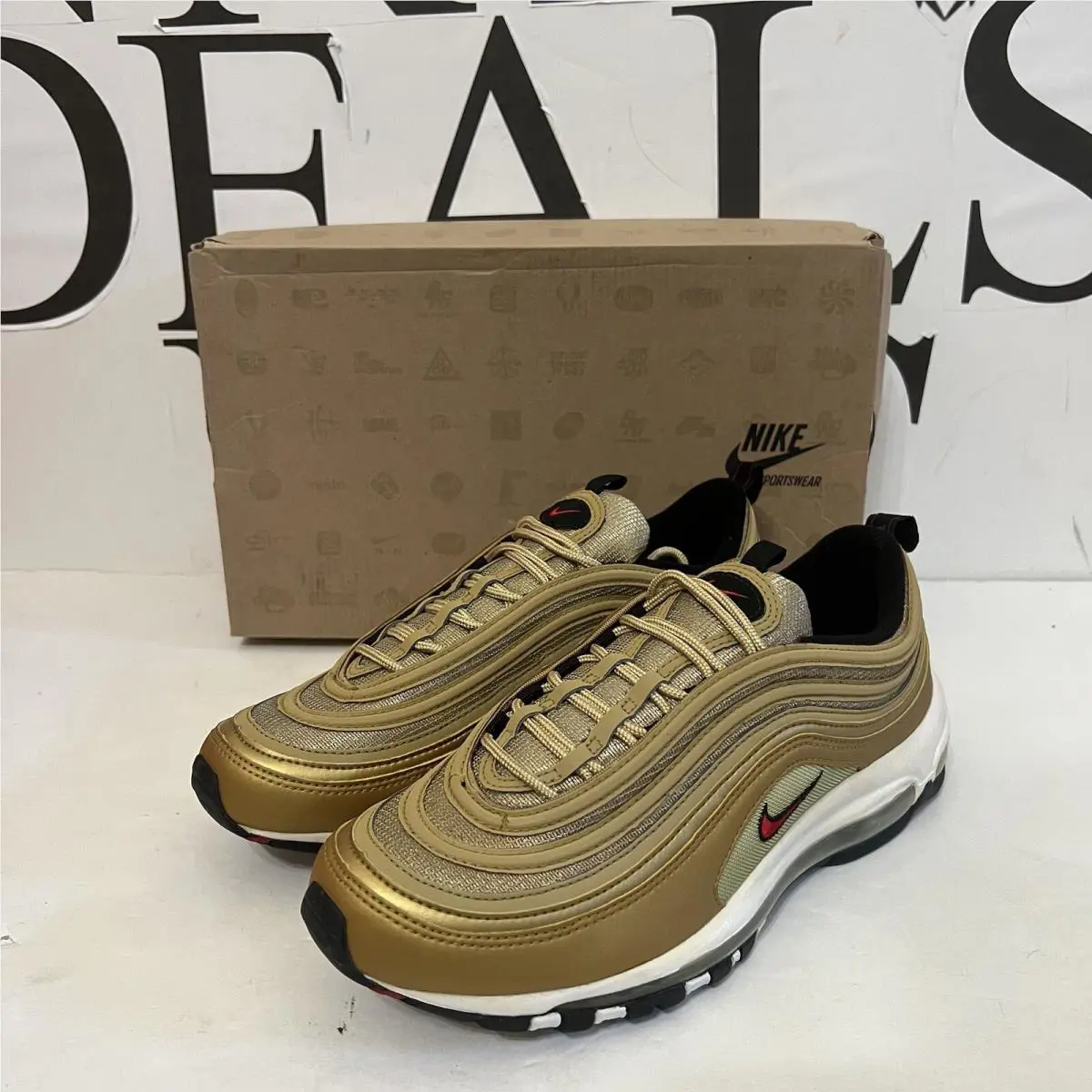 Nike Air Max 97 Metallic Gold-red-black SZ 8.5 Olympic Rare 312641-700