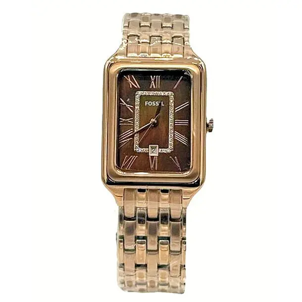 Raquel Three-hand Date Rose Gold Tone Stainless Steel Womens Watch ES5323 by Fossil