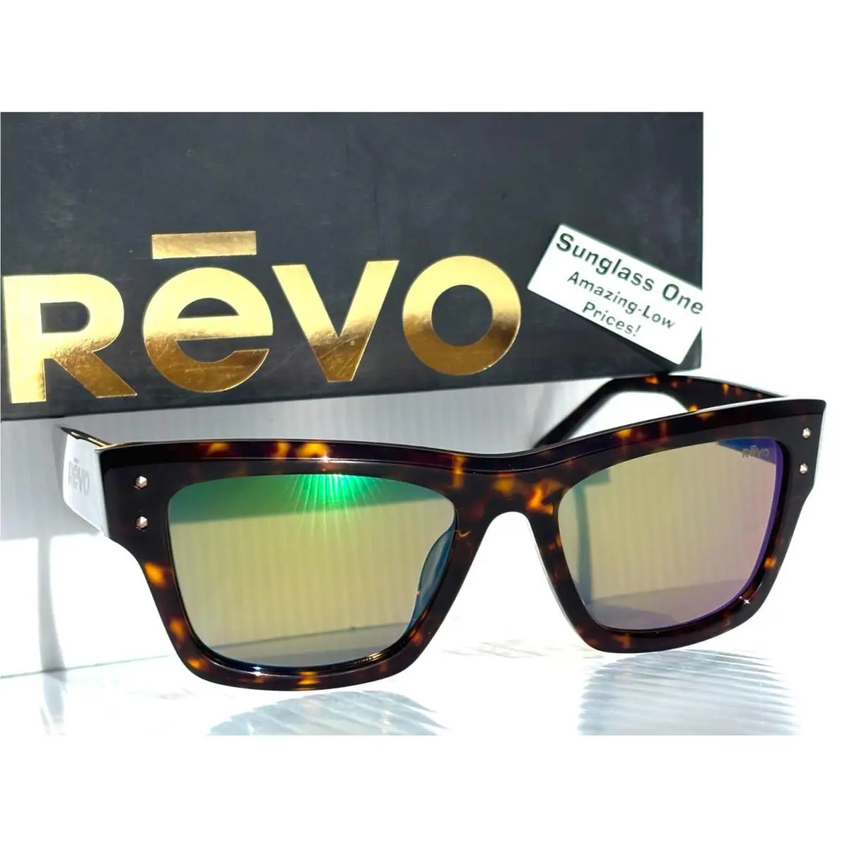 Revo Indigo Shiny Tortoise Polarized Evergreen Lens Sunglass 1241 02 GN