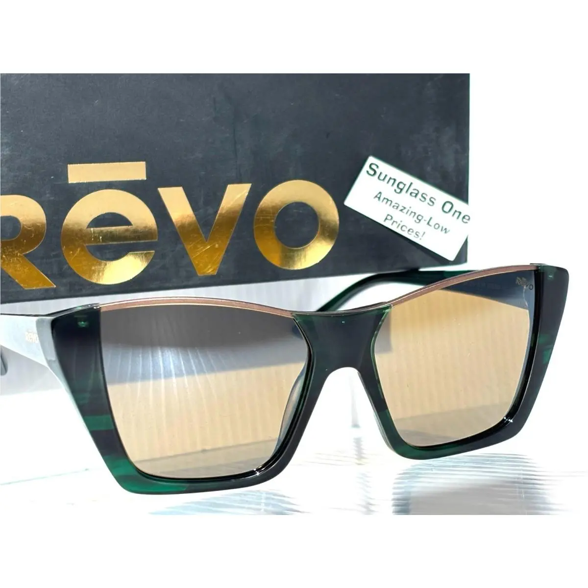 Revo Chelsea Green Horn Polarized Terra Brown Lens Sunglass 2216 08 BR
