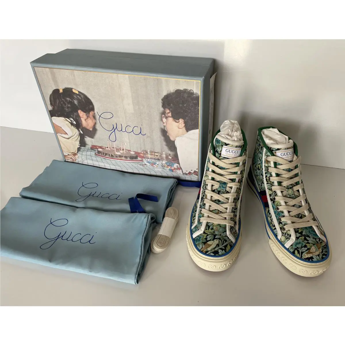 Gucci Floral Love Affair Tennis 77 High-top Sneakers 6.5 US 36.5 Eu 627838