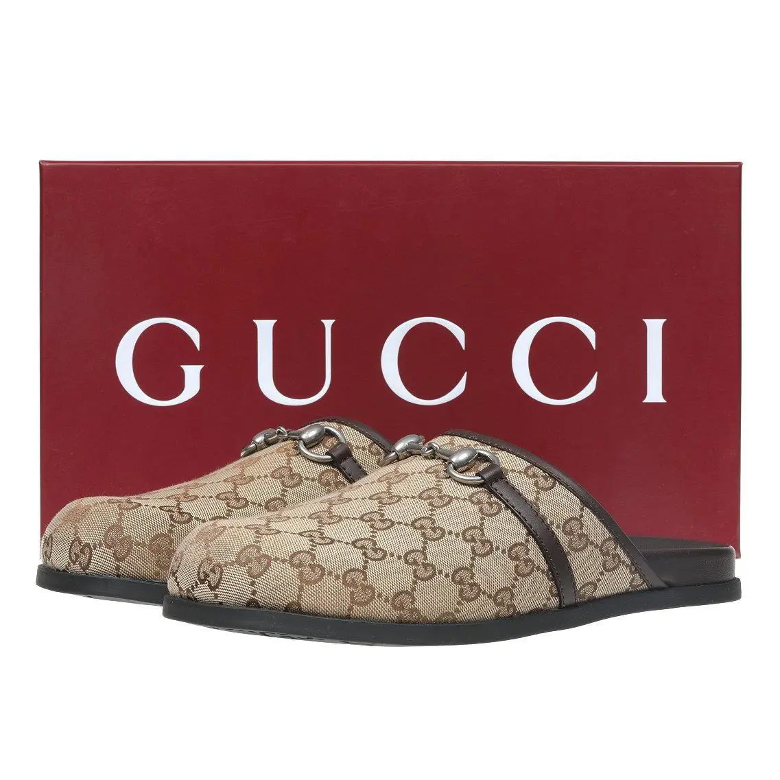 Gucci Men`s GG Horsebit Slip-on Casual Shoes 8/US 8.5 - Beige