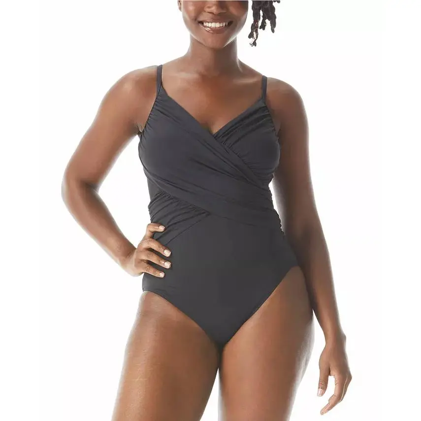 Coco Reef Women`s Contours Sterling Bra One Piece Swimsuit Black Size 38C / 14