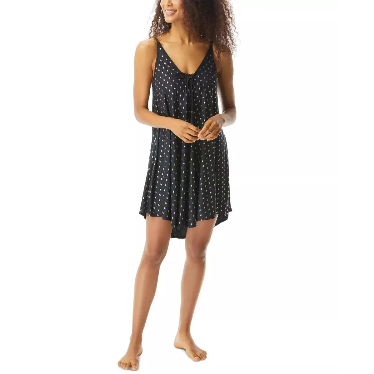 Coco Reef Serengeti Printed Lace Up Cover-up Dress Black X-large