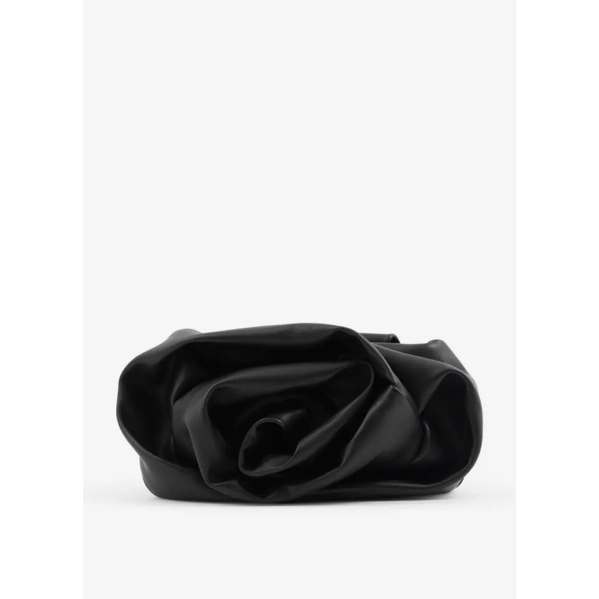 Burberry Women`s Black Leather Rose Clutch Bag Medium Size Pouch