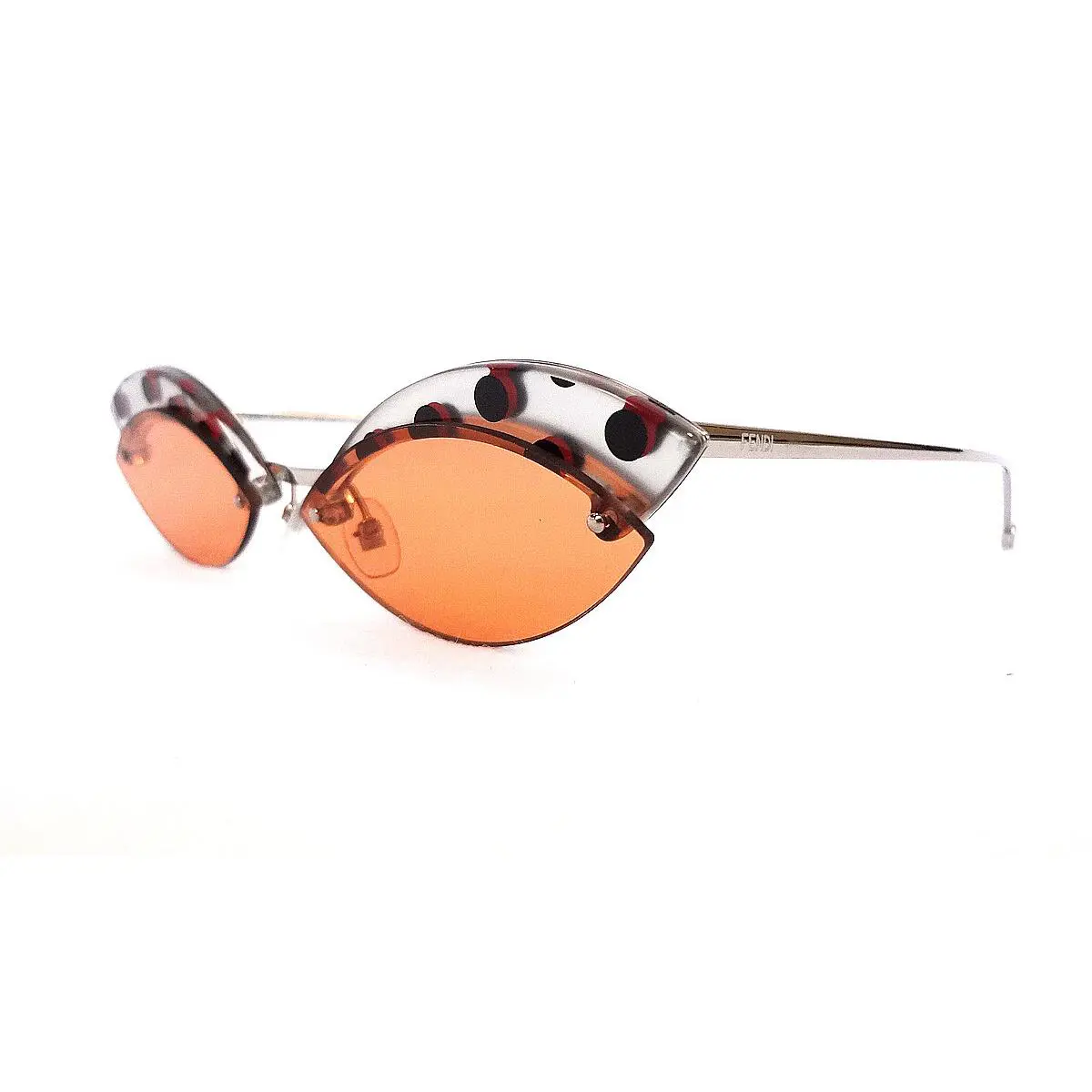 Fendi Women`s Sunglasses FF0370/S L7Q Silver/orange 58-13-140 Made IN Italy-new