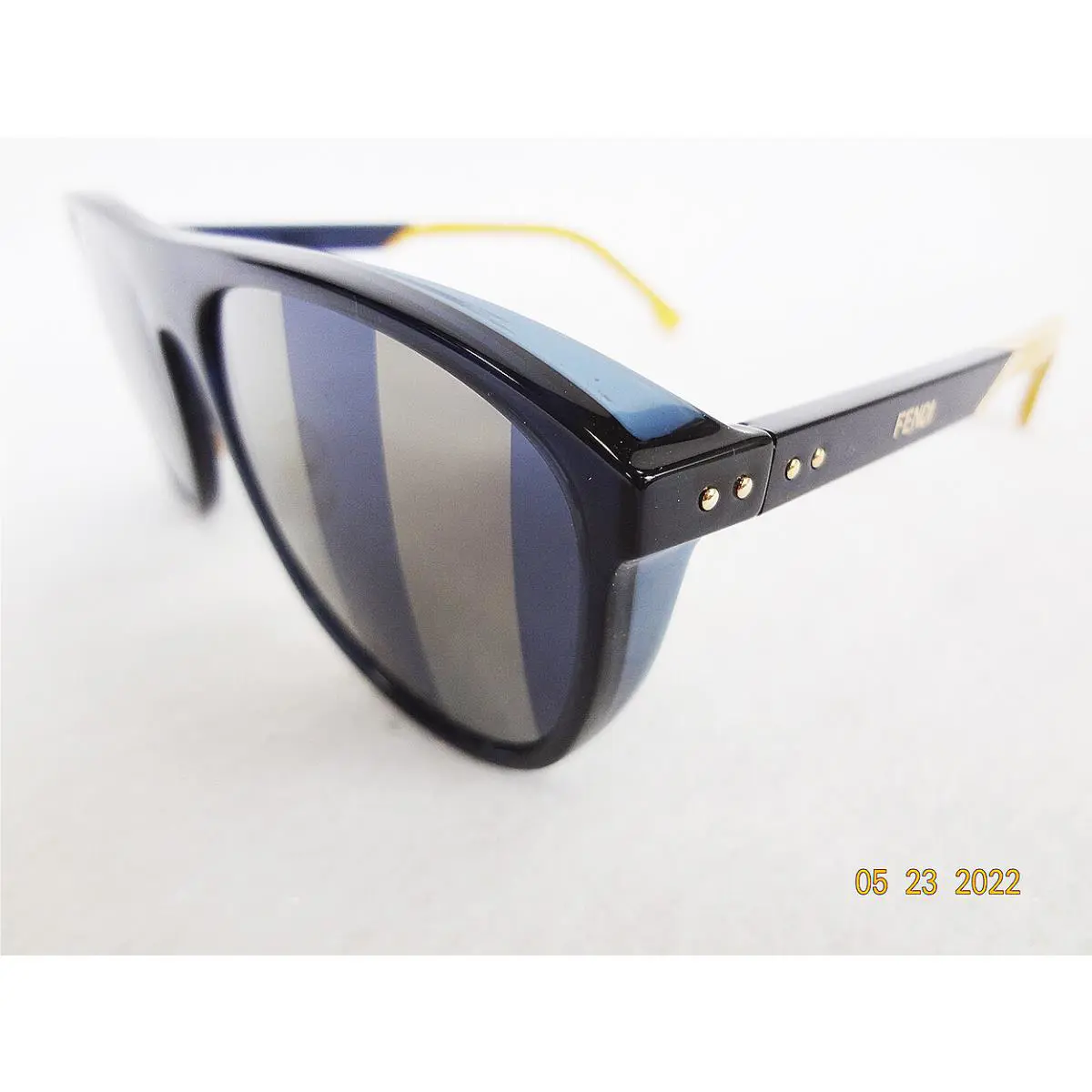 Fendi Sunglasses FFM0085S PJP7Y Blue/blue Mirrored Striped Made IN Italy-new