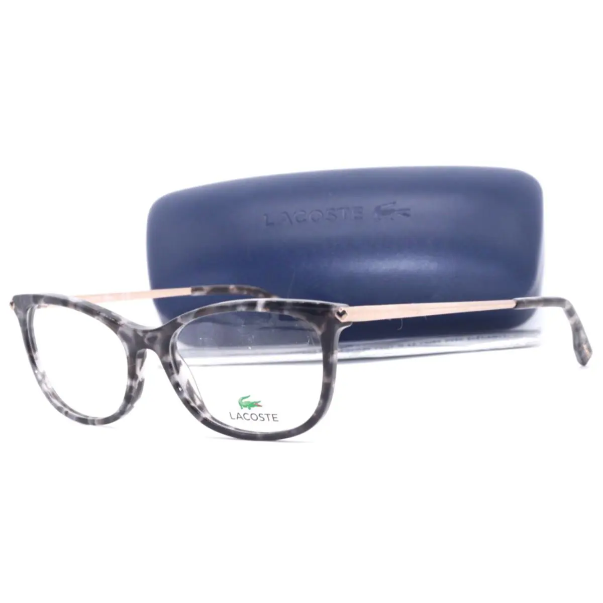 Lacoste L2863 215 Grey Tortoise with Gold Temples Eyeglasses 53-16