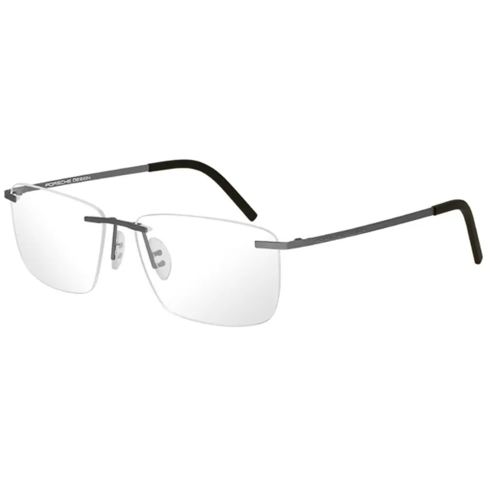 Porsche Design P8321S3-B Eyeglasses Men`s Gray Rimless Square Shape 56mm