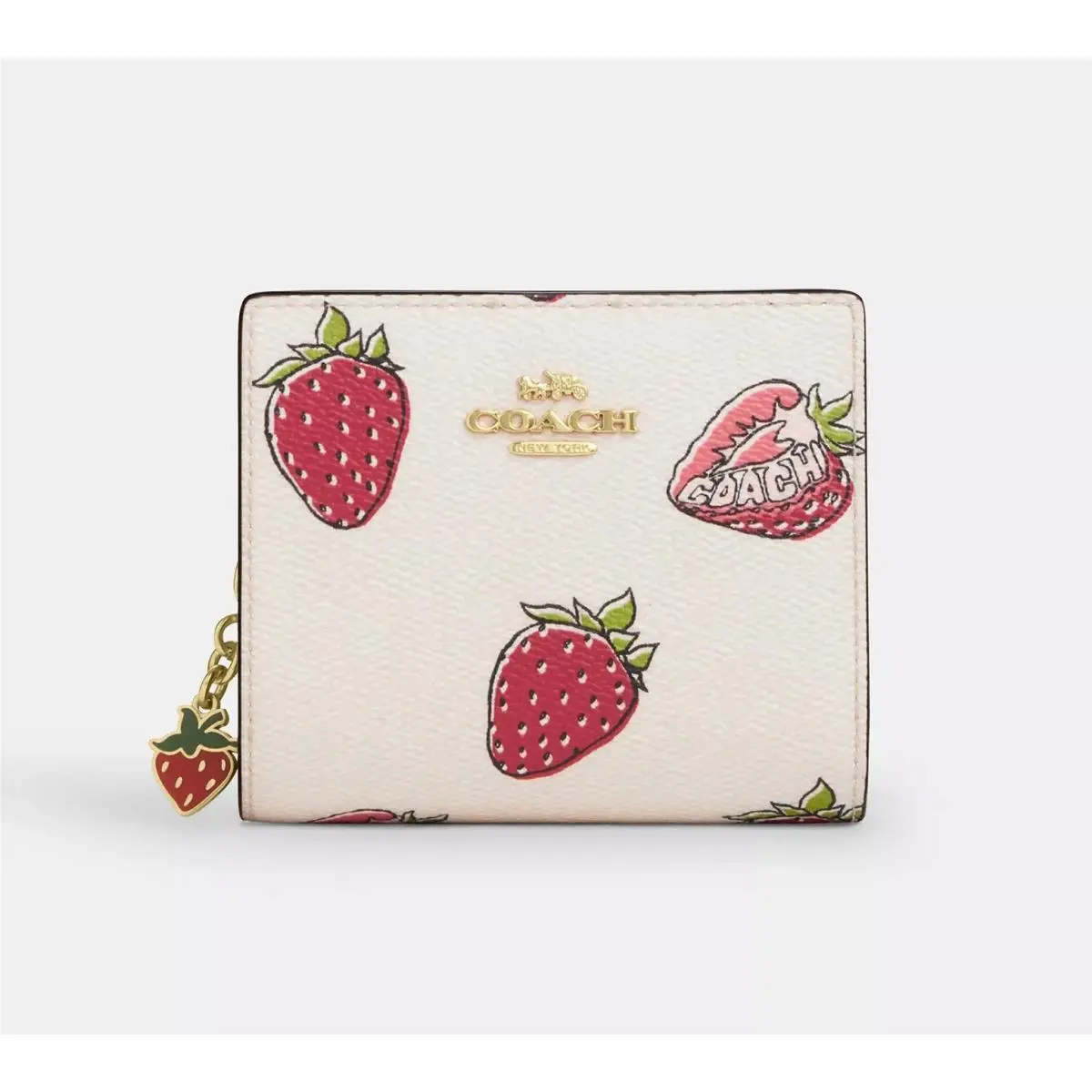 Coach Snap Wallet with Strawberry Print CAP18 The Print May be Vary