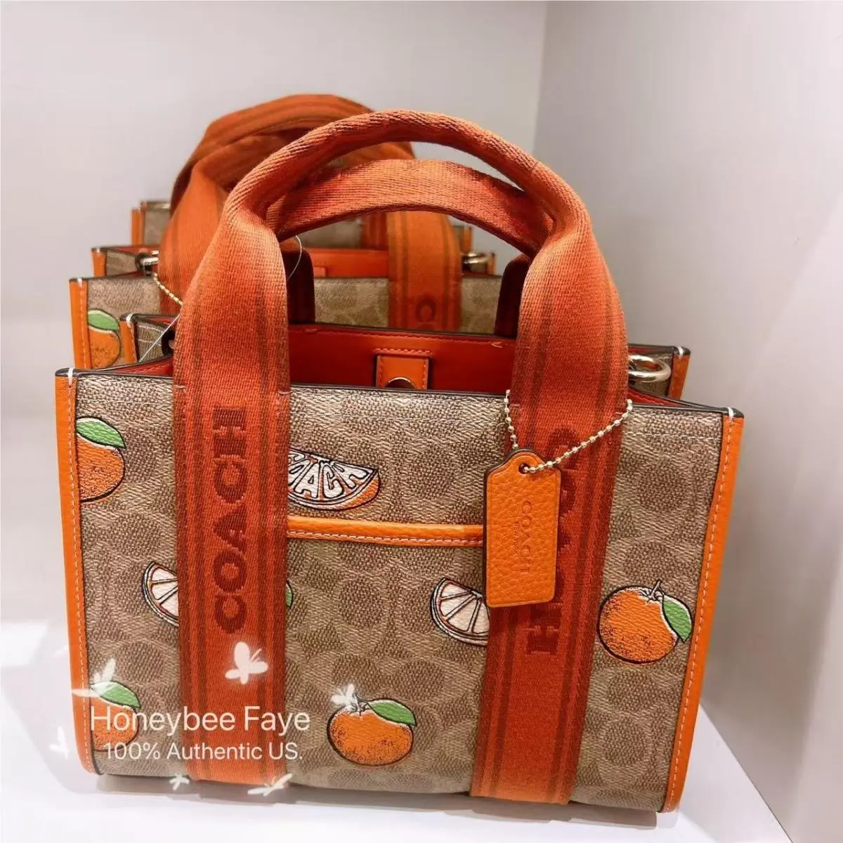 Smith Tote Bag 24 with Lemon/strawberry/orange Print CAR79/CAR80/CAR81 CAR81 Orange by Coach