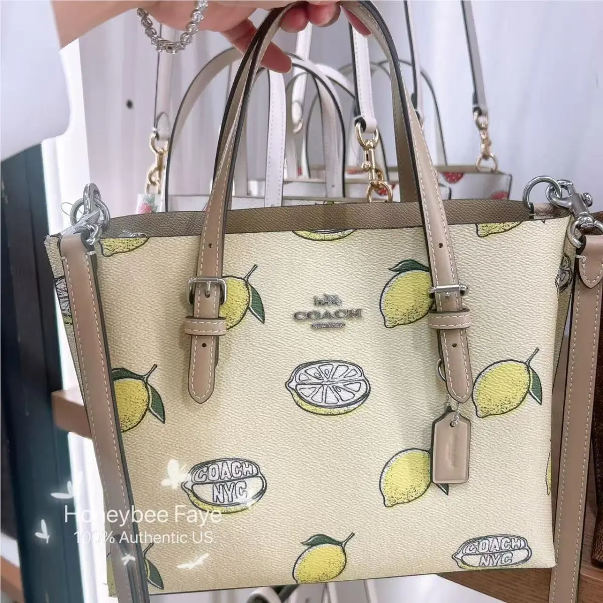 Mollie Tote Bag 25 with Strawberry/lemon/orange Print CAL66/CAL78 CAL78 Sv/Garden Glade Multi by Coach