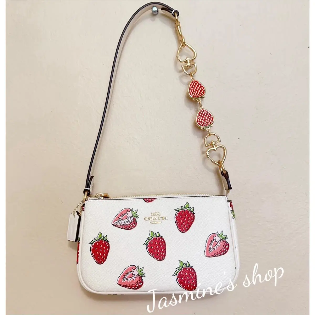Coach Nolita 19 Leather Shoulder Bag with Strawberry Print CAL25