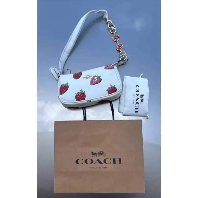 Coach Nolita 19 Leather Shoulder Bag with Strawberry Print CAL25