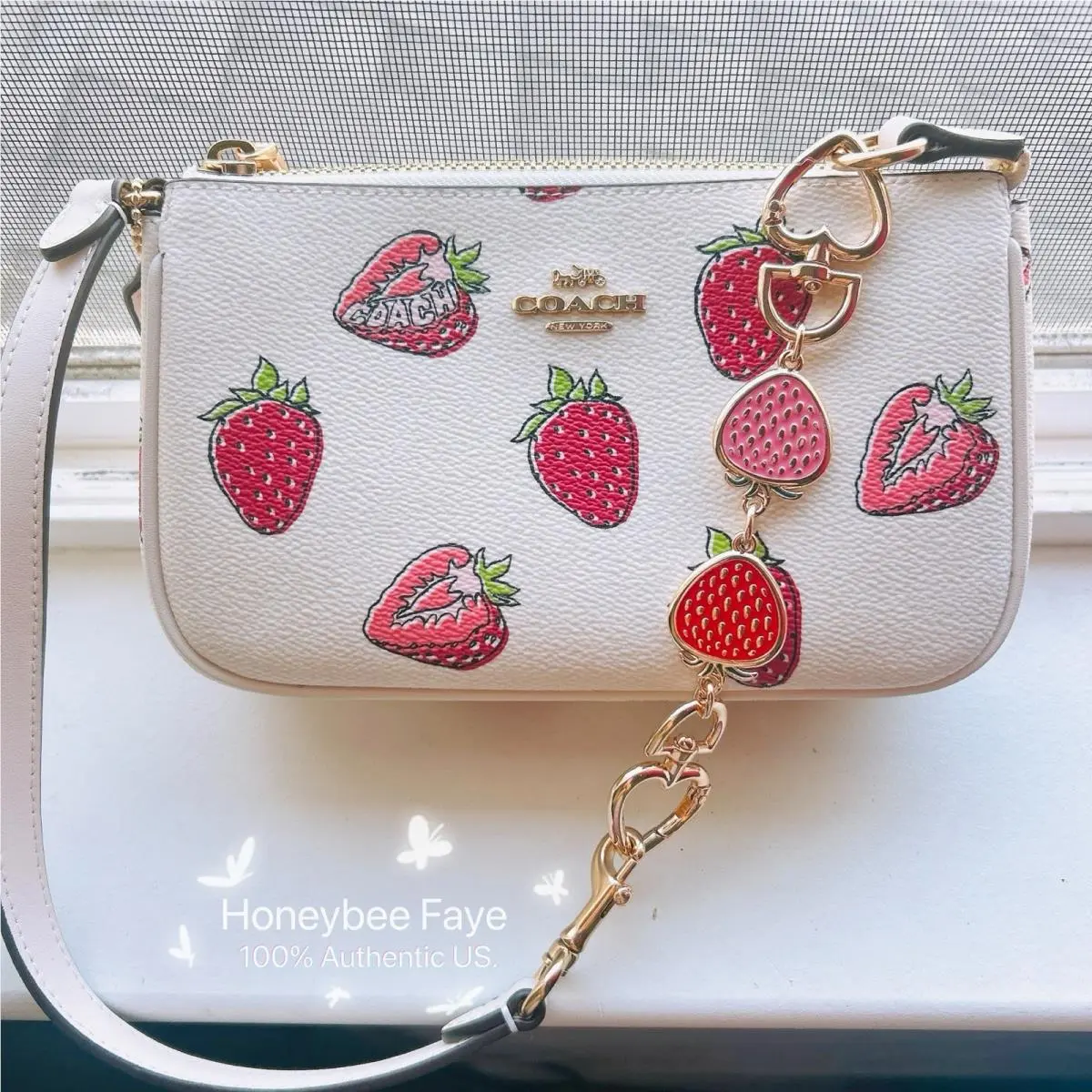 Coach Nolita 19 Shoulder Bag with Strawberry Print CAL25 + Extended Cha