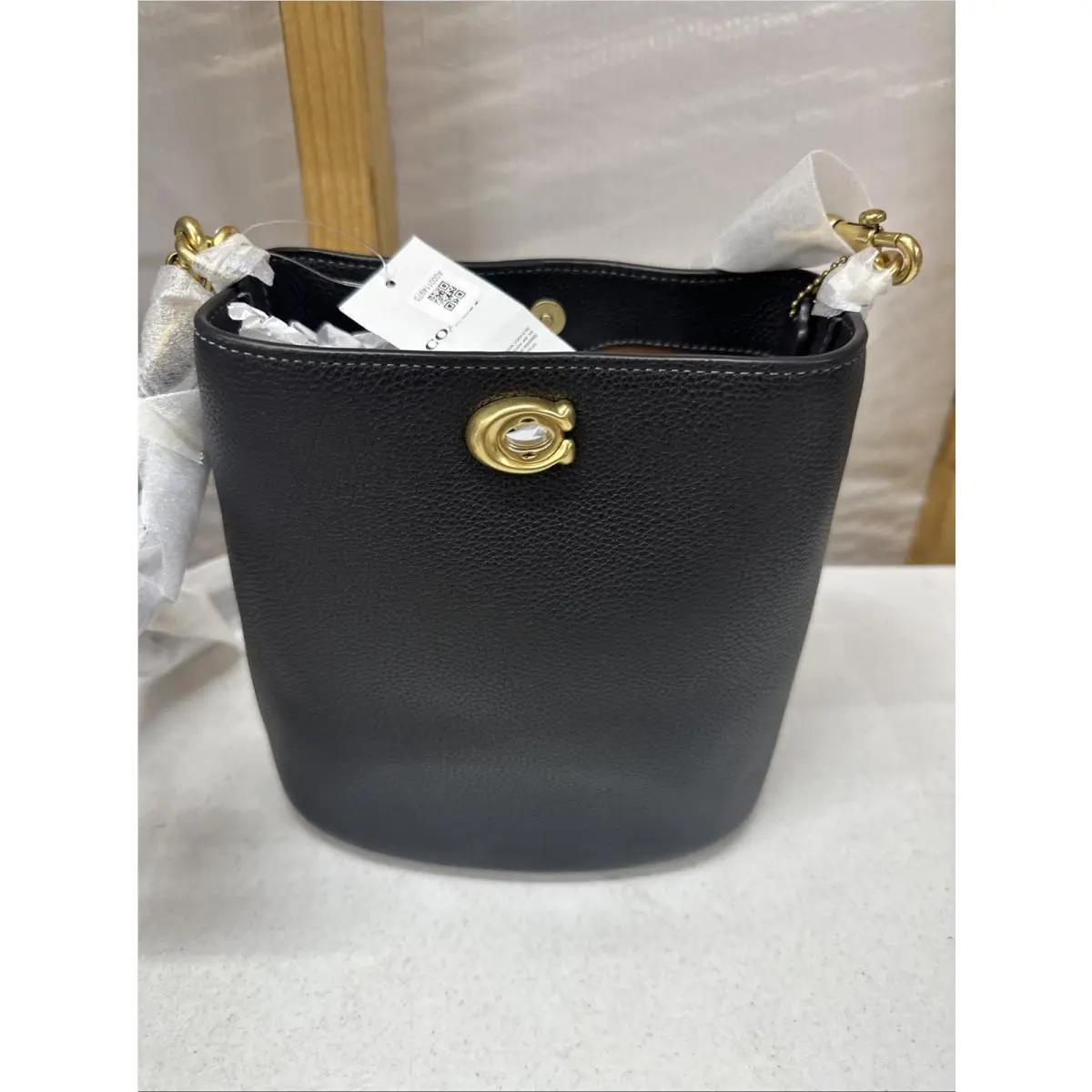 Coach C2621 Willow Shoulder Bag Polished Pebble Leather Black