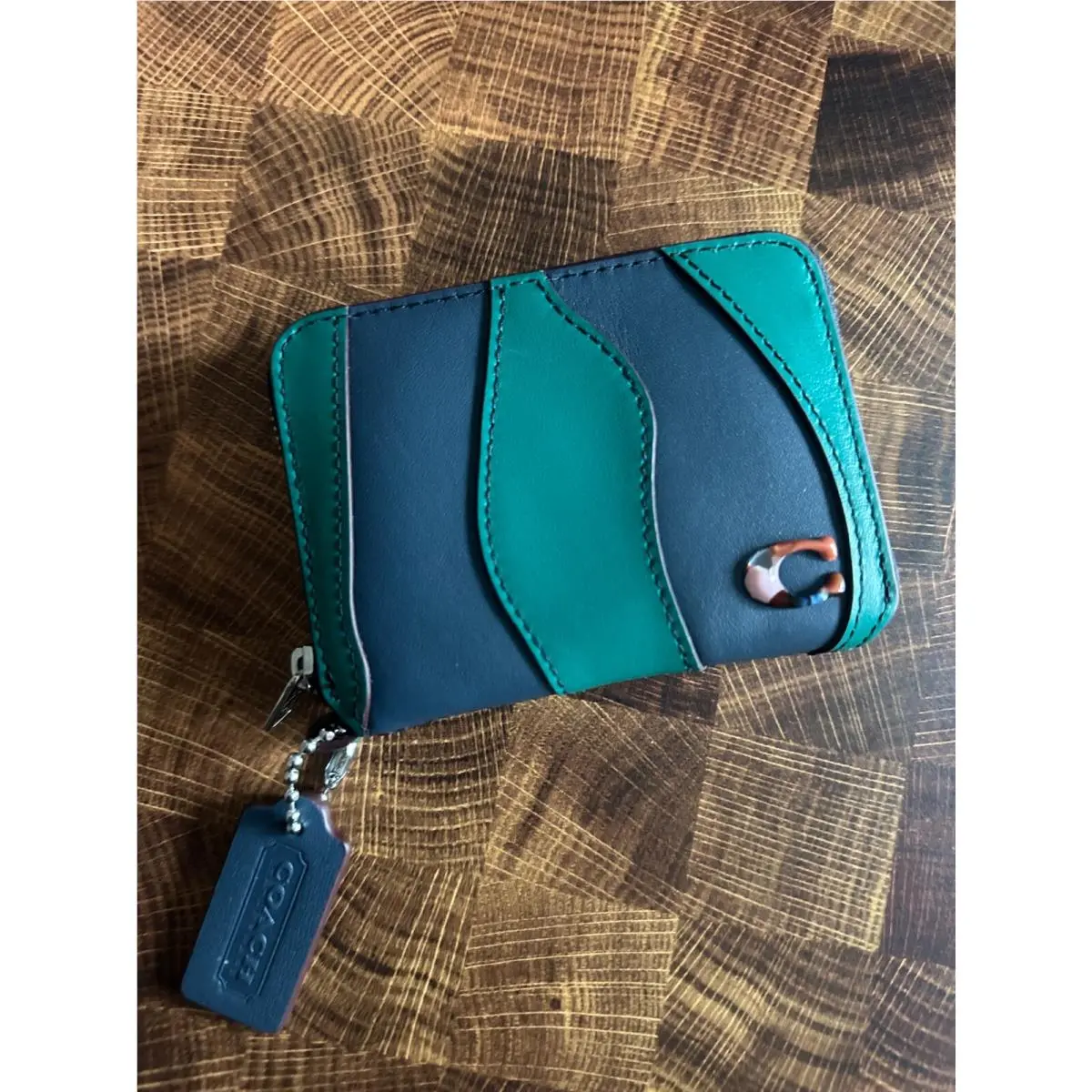 Coachtopia CQ865 Zip Around Wallet In Wavy Stripe Upcrafted Leather