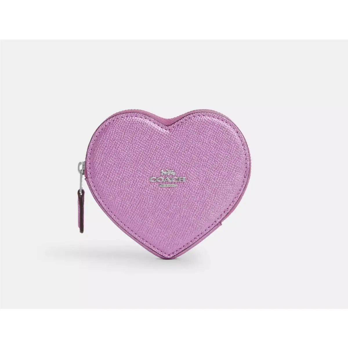 Coach Metallic Heart Coin Case Lilac