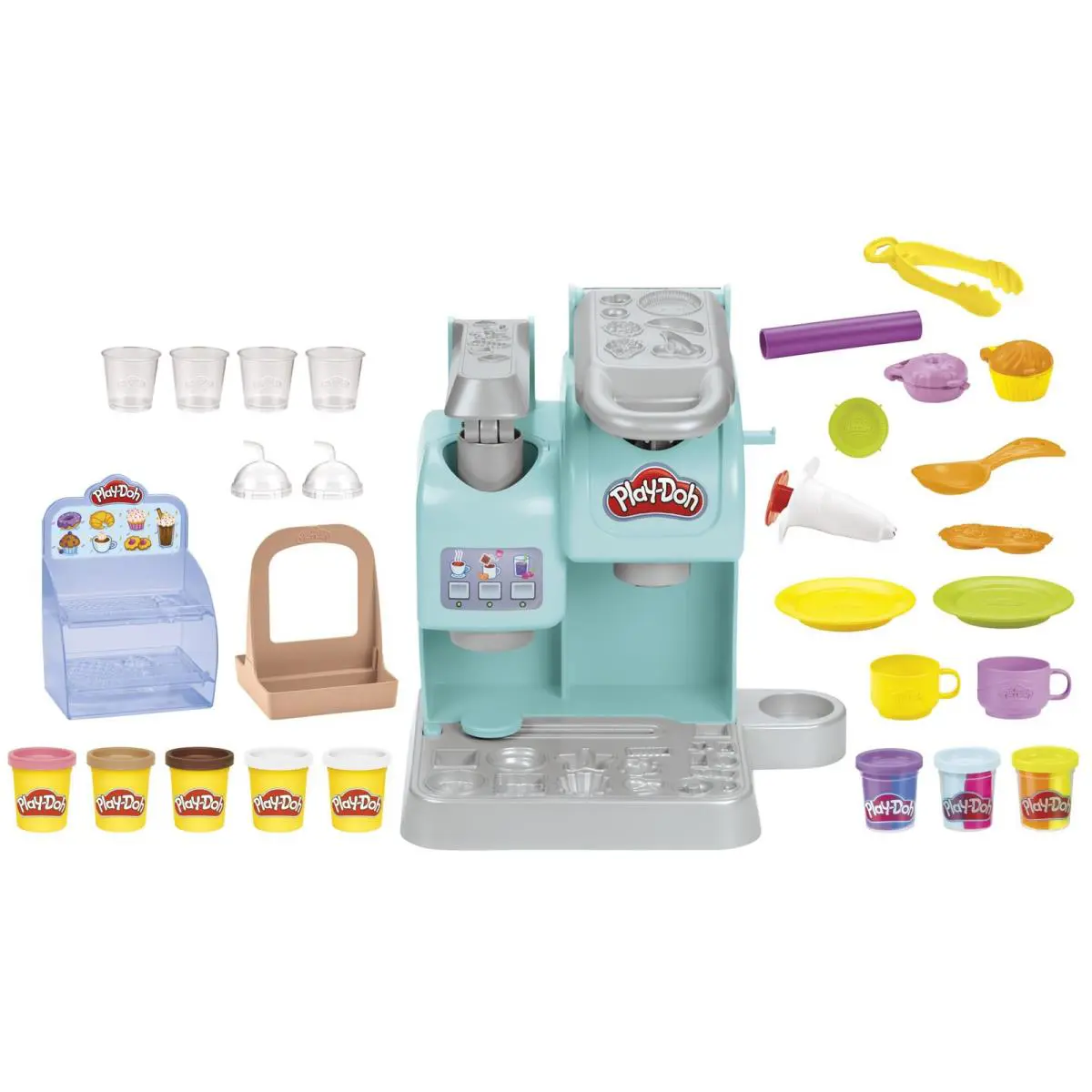 Play Doh Colorful Cafe Playset Pretend Bakery Drinks Fun For Kids Age 3 and Up