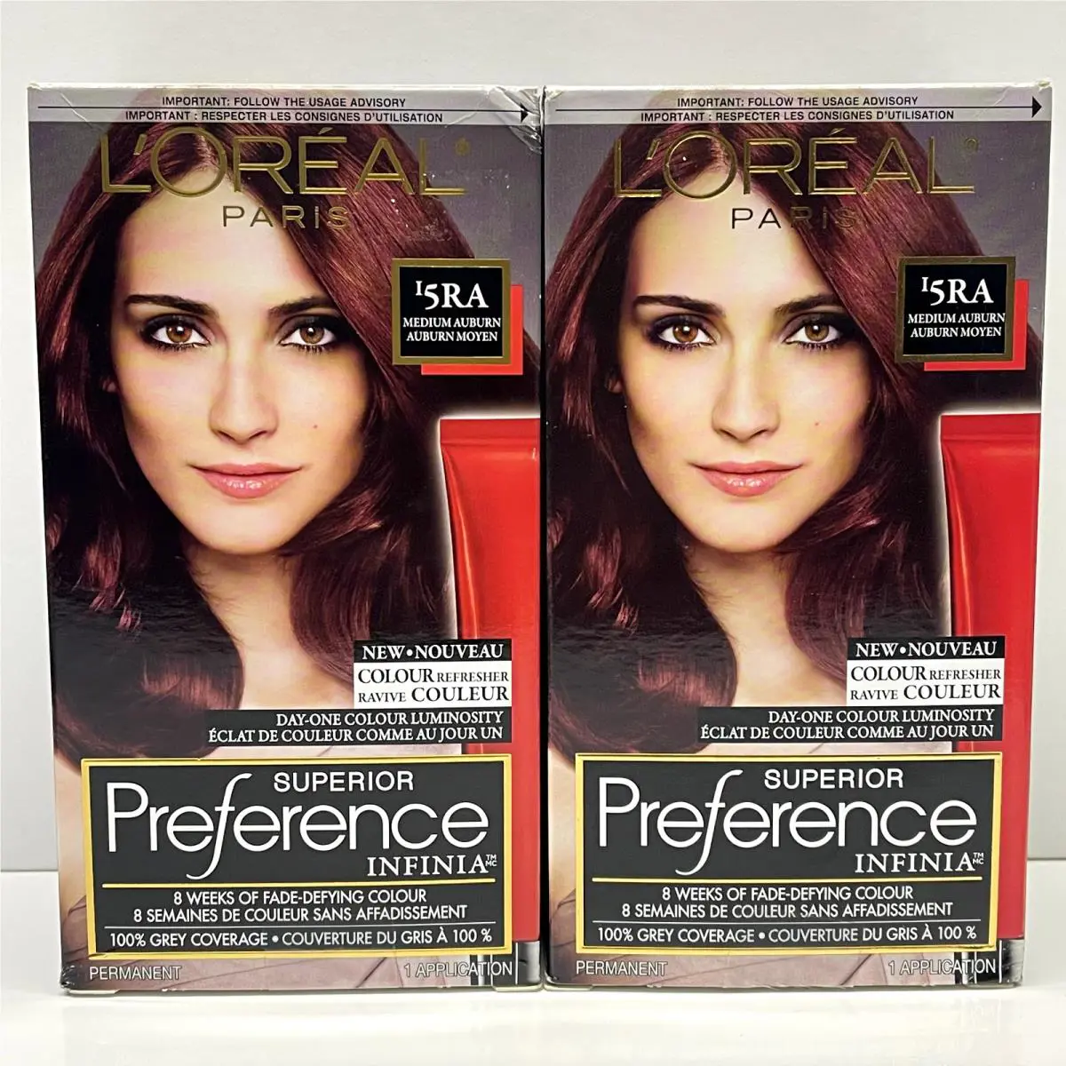 2 x L`oreal Superior Preference Infinia 5RA Medium Auburn Hair Color