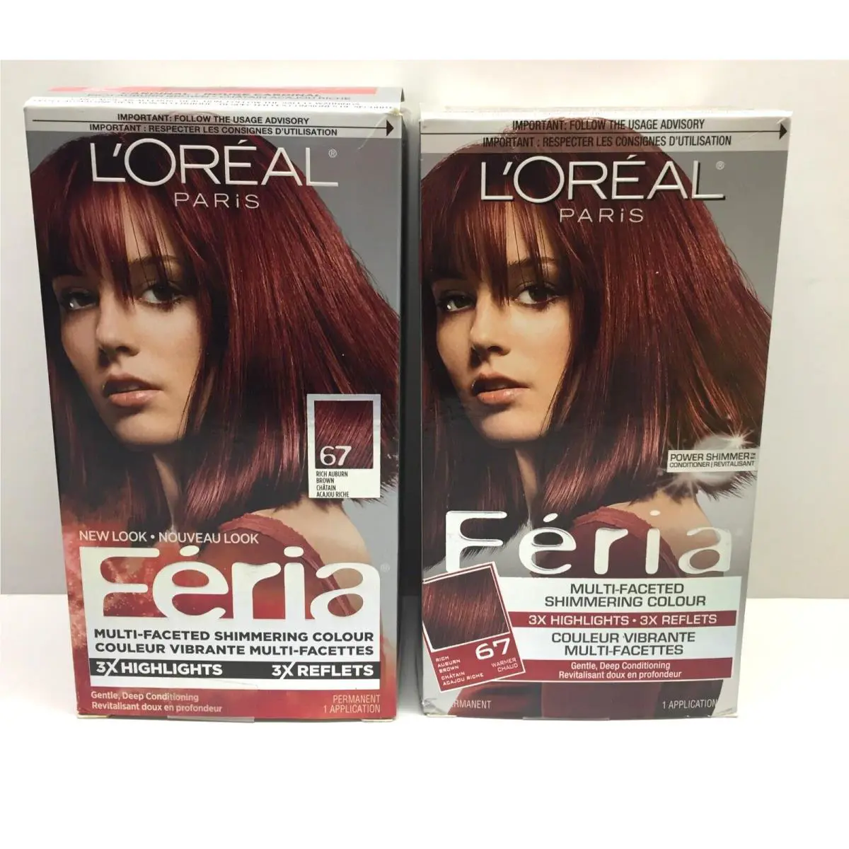 2 X Loreal Feria 67 Rich Auburn Brown -cardinal Hair Color