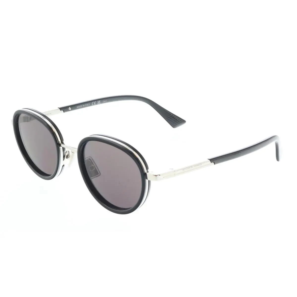 Bottega Veneta BV1372S-001 Retro Black Round Sunglasses