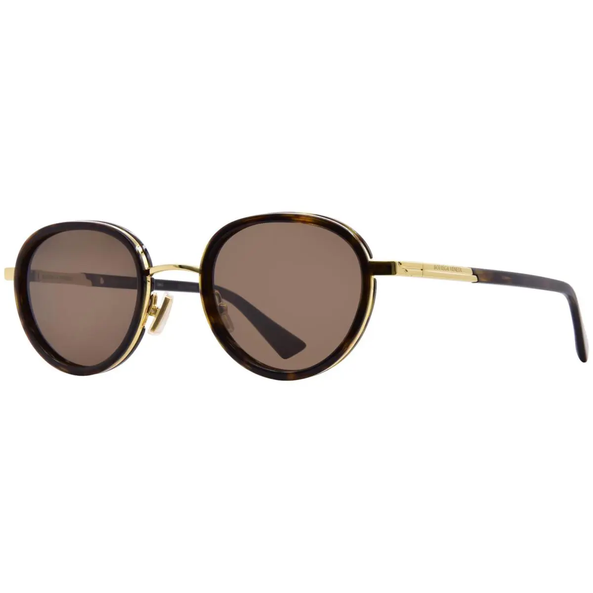 Bottega Vaneta BV1372S 002 Sunglasses Havana/gold/brown Lenses Round Shape 49mm